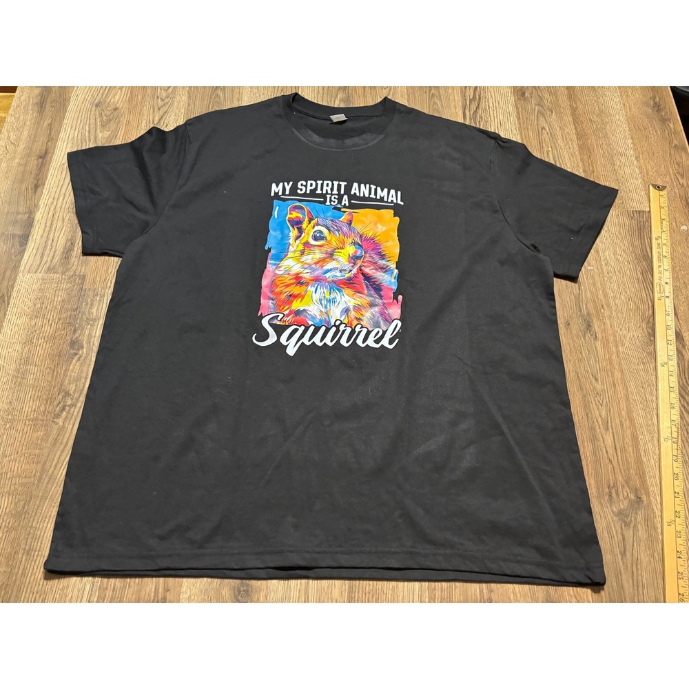 Unbranded Shirt Unisex Size 3XL Black Graphic Tee My Spirit Animal Is A Squirrel